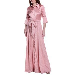 Rene Ruiz Womens  Brocade Shirt Gown, Pink